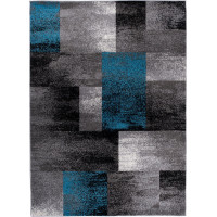 Kusový koberec JÁVA Composition - šedý/modrý