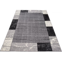 Kusový koberec TAPIS Tiles - tmavě šedý