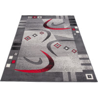 Kusový koberec TAPIS Modern - šedý/červený