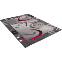 Kusový koberec TAPIS Modern - šedý/červený