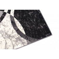 Kusový koberec TAPIS Kruhy - černý/šedý