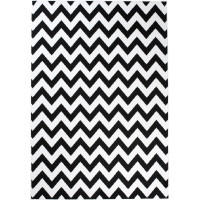 Kusový koberec TAPIS Cik cak - černý/bílý