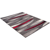 Kusový koberec TAPIS Linocut - šedý/červený