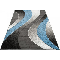 Kusový koberec TAPIS Waves - modrý/šedý