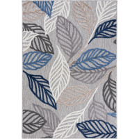 Kusový koberec AVENTURA Leaves - šedý/modrý/bílý