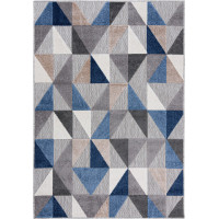 Kusový koberec AVENTURA Geometric - modrý/šedý