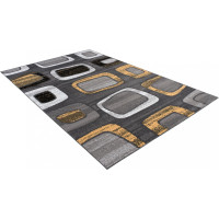 Kusový koberec MAYA Pave - žlutý/šedý