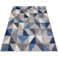 Kusový koberec AVENTURA Geometric - modrý/šedý
