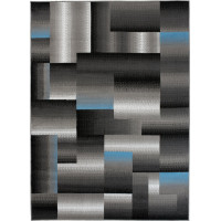 Kusový koberec MAYA Fragment - modrý/šedý
