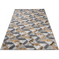 Kusový koberec MAYA Stripes - žlutý/šedý
