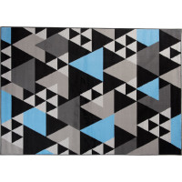 Kusový koberec MAYA Triangles - modrý/šedý