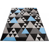 Kusový koberec MAYA Triangles - modrý/šedý