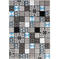 Kusový koberec MAYA Tiles - modrý/šedý