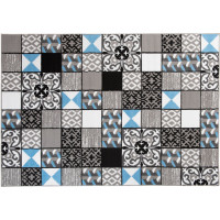 Kusový koberec MAYA Tiles - modrý/šedý
