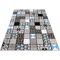 Kusový koberec MAYA Tiles - modrý/šedý