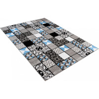 Kusový koberec MAYA Tiles - modrý/šedý