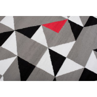 Kusový koberec MAYA Geometric - červený/šedý