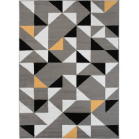 Kusový koberec MAYA Geometric - žlutý/šedý