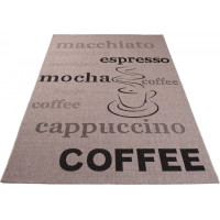 Sisalový PP koberec COFFEE - světle hnědý/černý