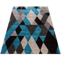 Kusový koberec FIESTA Triangles - modrý/šedý