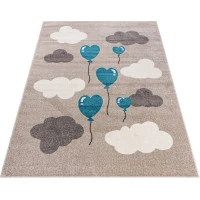 Kusový koberec FIESTA Balonky - modrý/šedý