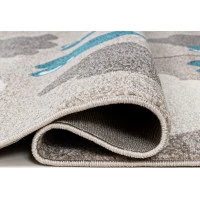 Kusový koberec FIESTA Balonky - modrý/šedý