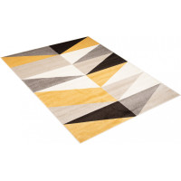 Kusový koberec FIESTA Trojúhelníky - žlutý/šedý