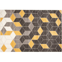 Kusový koberec FIESTA Cubes - žlutý/šedý