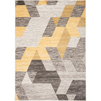 Kusový koberec FIESTA Geometric - žlutý/šedý