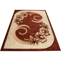 Kusový koberec ATLAS Flowers - hnědý/krémový