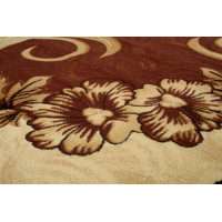 Kusový koberec ATLAS Flowers - hnědý/krémový