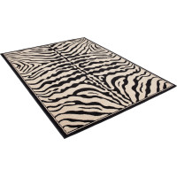 Kusový koberec BLACK ATLAS Zebra - černý/bílý