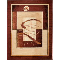 Kusový koberec ATLAS Abstract - hnědý/béžový