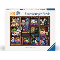 RAVENSBURGER Puzzle Kočky a sukulenty 500 dílků