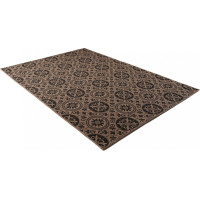 Sisalový PP koberec ORNAMENT - hnědý/černý