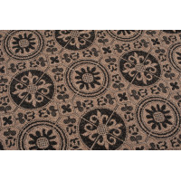 Sisalový PP koberec ORNAMENT - hnědý/černý