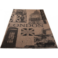 Sisalový PP koberec LONDON - hnědý/černý