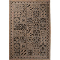 Sisalový PP koberec TILES - hnědý/černý
