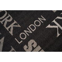 Sisalový PP koberec NY - černý/stříbrný