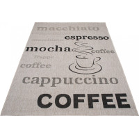 Sisalový PP koberec COFFEE - šedý/černý