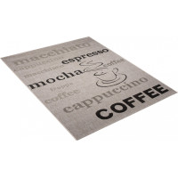 Sisalový PP koberec COFFEE - šedý/černý