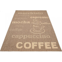 Sisalový PP koberec COFFEE - hnědý/krémový