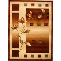 Kusový koberec ANTOGYA Flora - krémový/hnědý