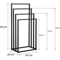 Stojan na ručníky - 4 ramenný - černý