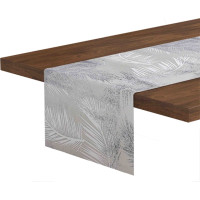Bavlněný běhoun na stůl PALMS 28x300 cm - stříbrný