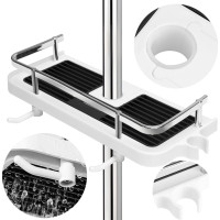 Koupelnová polička na sprchovou tyč LIBRE - bílá/černá