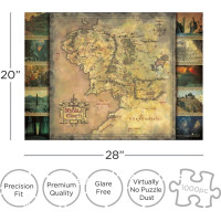 AQUARIUS Puzzle Pán Prstenů: Mapa Středozemě 1000 dílků