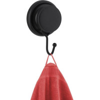 Koupelnový věšák na ručníky GÁBINA s přísavkou - černý matný