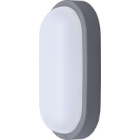 LED venkovní osvětlení oválné - 26 cm - šedá barva