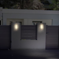 LED venkovní osvětlení oválné - 26 cm - šedá barva